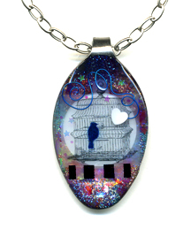 BLUE BIRD WITH HEART from spoonfedart.com